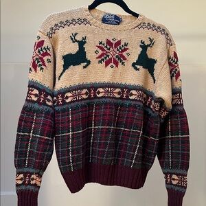 Vintage Polo hand-knit holiday sweater. Size M